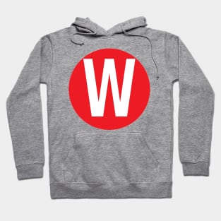 Letter W Big Red Dot Letters & Numbers Hoodie